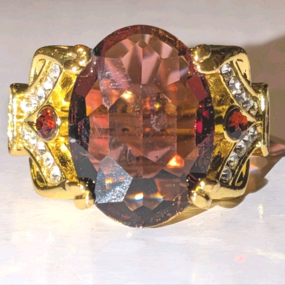 8ct Large Lab Created Deep Red Sparkling Gemstone Cocktail Ring For Women Sz 13